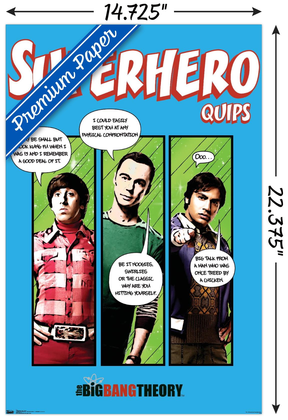 The Big Bang Theory - Quips Wall Poster, 14.725" x 22.375"