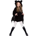 thumbnail image 1 of 1 juego de disfraz de murciélago para niños de Halloween, disfraz de murciélago de disfraces de Halloween, accesorio, conjunto de vestido de cosplay para niñas (M), 1 of 6