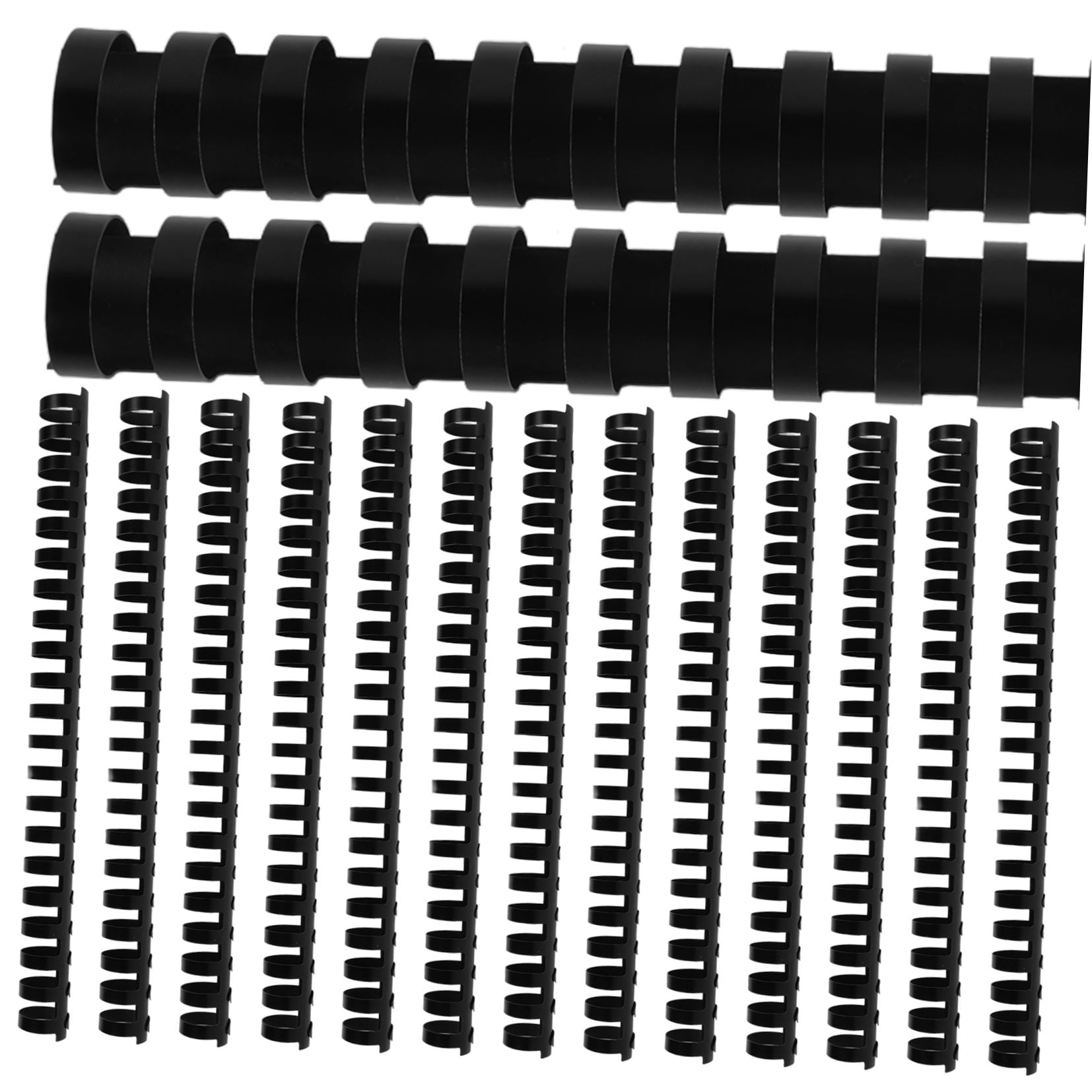 MLINS 1 Box of 50pcs Ring Sticks with 21 Rings Plastic Comb Bindings Loose-leaf Book Text Binding(22mm Black)