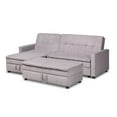 thumbnail image 1 of Noa Canapé Sectionnel en Tissu Convertible avec Pouf - Gris Clair, 1 of 8
