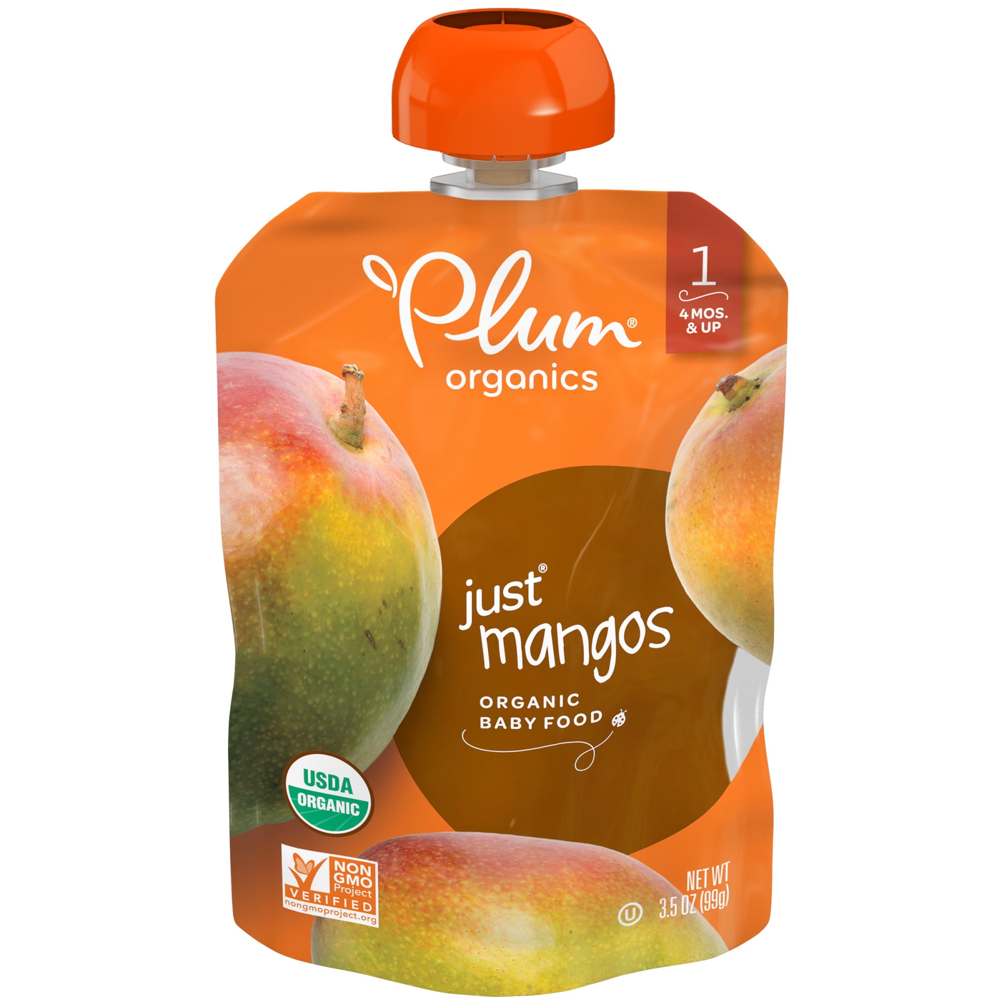 Plum Organics Stage 1 Organic Baby Food, Mango Puree, 3.5 Ounce Pouch