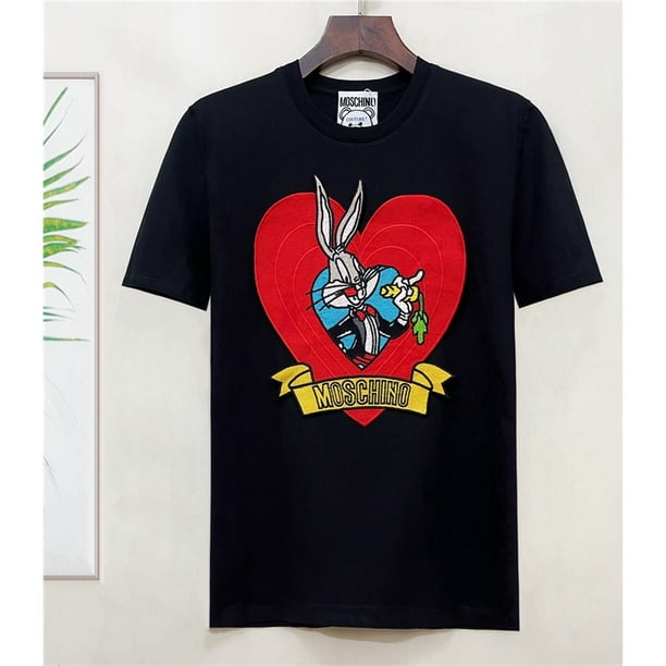 M0schin0 camiseta de manga corta de algodon bordada con letras de conejito love bunny para hombre s 4xl gao jiahui unisex