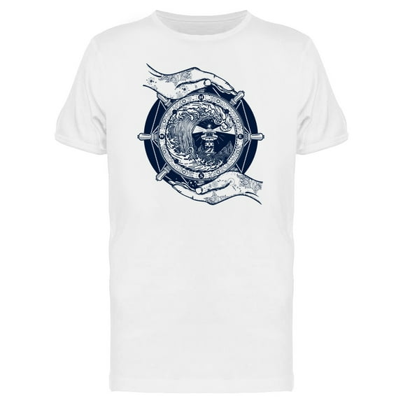 Graphic Lighthouse And Storm T-Shirt Men -Image by Shutterstock, Male 3X-Large