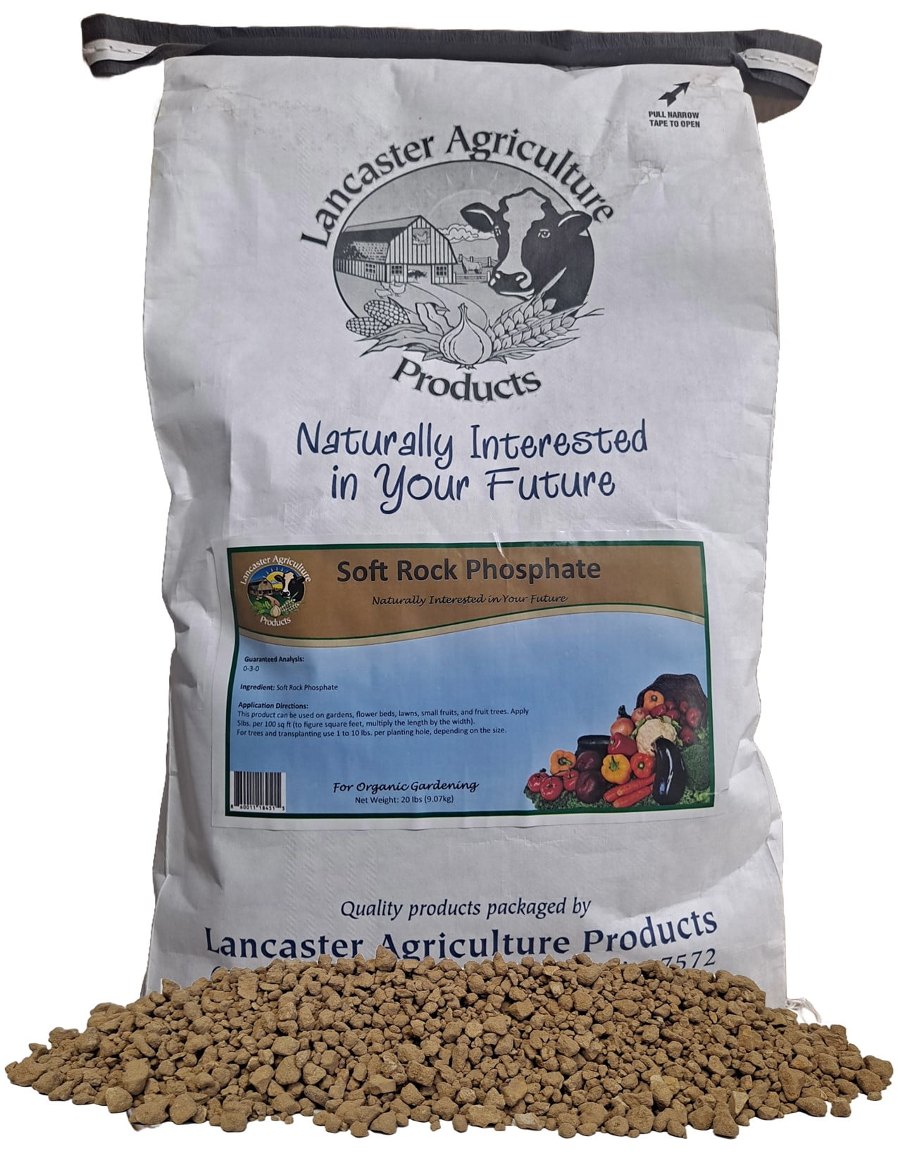 Soft Rock Phosphate 20lb. Organic Fertilizer with Calcium & Minerals - Lancaster Agricultural Products