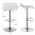 thumbnail image 2 of Gymax 2PCS Adjustable Swivel Bar Stools Backless PU Leather White, 2 of 10