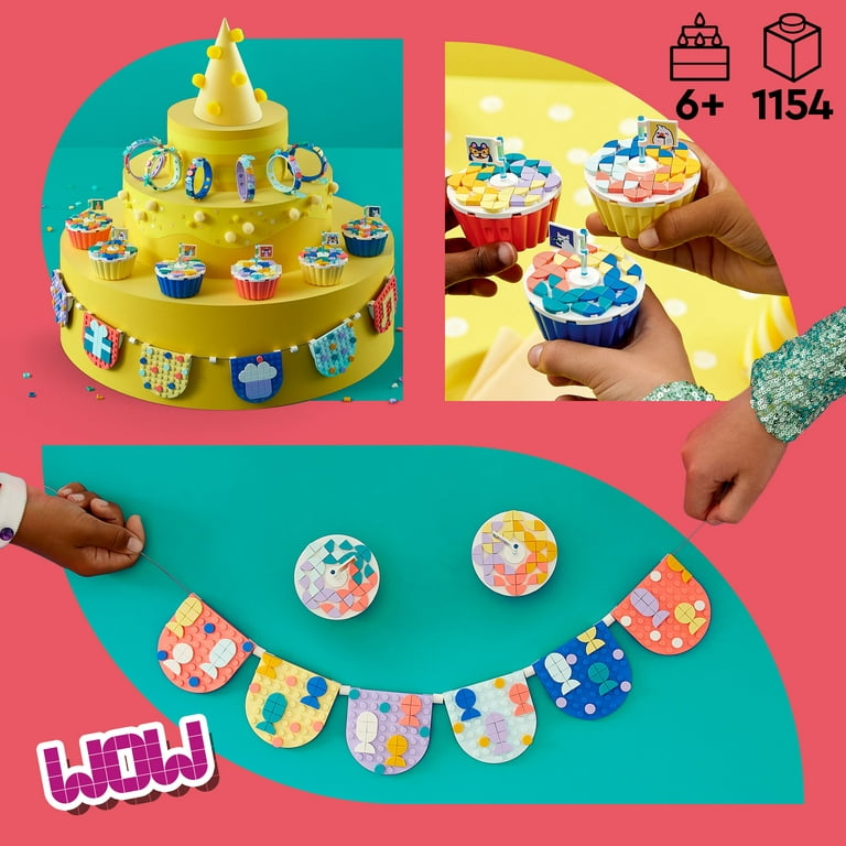 LEGO DOTS Ultimate Party Kit 41806, Arts & Crafts Birthday Party Games or  DIY Party Bag Fillers with Toy Cupcakes, Best Friend Bracelets, and  Bunting, Creative Gifts for Kids 