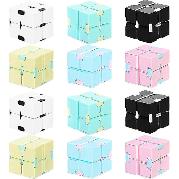 12 Pieces Infinity Cube Mini Fidget Blocks Mini Infinity Cube Desk Toy Sensory Tool Fidget Blocks Magic Puzzle Flip Cube for Teens Adults Birthday Fav