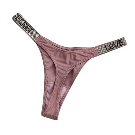 

Women Thong Low Waist Leopard Print Breathable Shiny Rhinestone T-Back Anti-septic High Fork T-Shaped Letter Print Lady Briefs for Inner Wear