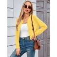 thumbnail image 2 of Chiclily Women's Cropped Cardigan Sweaters Long Sleeve Crew Neck Button Down Knit Bolero Shrugs Tops, 2 of 8