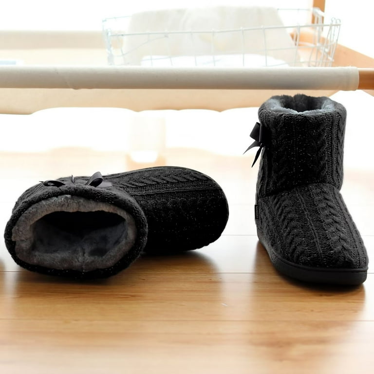 GURGER Slipper Boots Women Winter Knit Booties Slippers Ladies