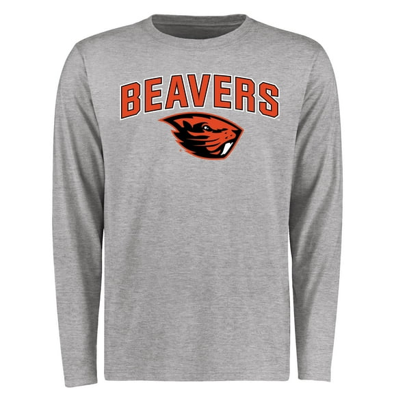 Men's Ash Oregon State Beavers Proud Mascot Long Sleeve T-Shirt