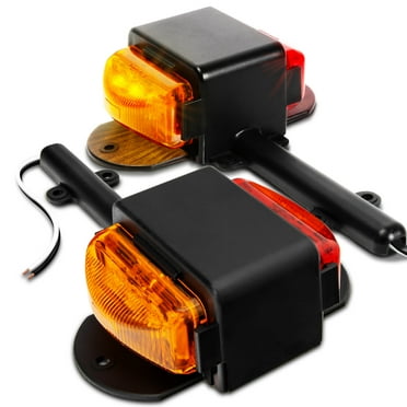 2pc 7" DOT Amber/Red LED Clearance Marker Fender Light Set for Trailer Hauler