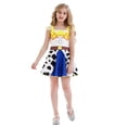 thumbnail image 2 of Halloween Costume Space Ranger Cowgirl Cosplay Outfits Flutter Sleeve Superhero Character Skater Dress for Theme Party,Size 110, 2 of 9