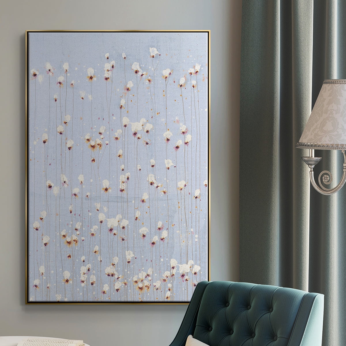 String Theory V1 Framed Premium Gallery Wrapped Canvas - Ready to Hang - 25 x 37 - Gold Floating Frame