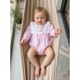 thumbnail image 6 of Cenuakty Girls Half Birthday Romper Embroidery Long Sleeve Striped Jumpsuit, 6 of 9