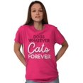 thumbnail image 3 of Dogs Whatever Cats Forever Funny Plus Size Crewneck Graphic Tee Shirt Brisco Brands 2X, 3 of 5