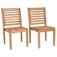 thumbnail image 4 of Amazonia 2-Piece Stackable Eucalyptus Outdoor Chair Set without Arms, Brown, 4 of 7