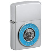 Zippo United States Navy Emblem Satin Chrome Pocket Lighter