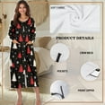 thumbnail image 6 of Xoenoiee Christmas Tree Star Snowflake Print Women Zipper Robe Xmas Lightweight House Coat Zipper Front Long Nightgown Round Neck Soft Loungewear with Pockets, Size 2XL, 6 of 7