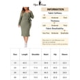 thumbnail image 6 of DARING DIVA Plus Size Sexy Wrap V Neck Long Sleeve Midi Dress 4X Green, 6 of 6