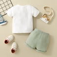 thumbnail image 4 of GYRATEDREAM Toddler Baby Boys Summer Outfits Patchwork Color Block Lapel Collar Button down Short Sleeve Shirt + Elastic Waistband Drawstring Shorts with Pockets 2 Piece Sets Infant 0 Month-3 Years, 4 of 8