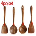thumbnail image 1 of Juego de utensilios de cocina de madera, cucharas de madera para cocinar, cucharas de madera de teca natural para sartén antiarina, regalo, 1-9 piezas, juego zhangmengya LED, 1 of 2