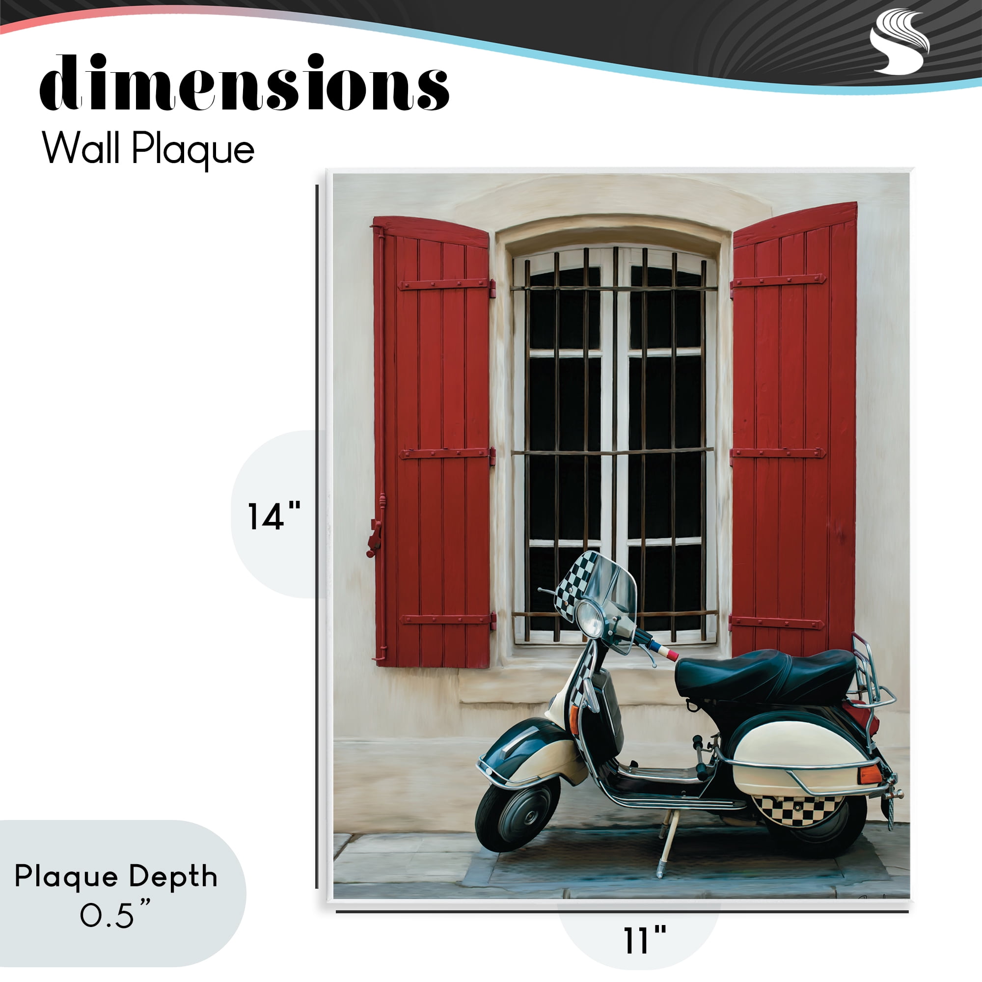Stupell Industries Two Wheel Dream Wall Plaque Art, design by Renel Peters