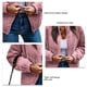 thumbnail image 5 of Mujer Invierno Chaqueta De Manga Larga Moda Otoño Invierno Cálido Color Puro Cremallera Frente Abierto Outwear Abrigo Rosa S, 5 of 5