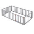 thumbnail image 6 of Twin Size Wood Daybed Frame with Fence, Gray, 6 of 10