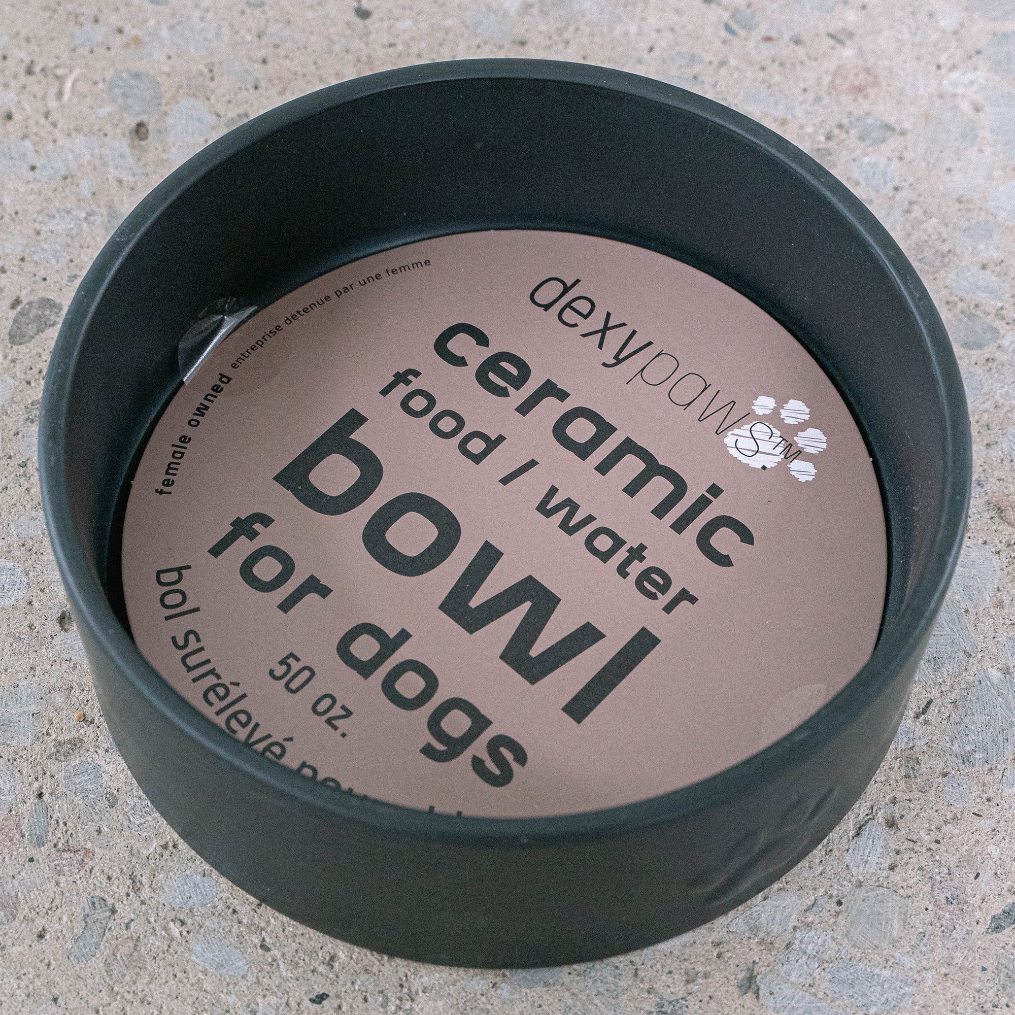 Dexypaws: Ceramic Dog Bowl: Black - 50oz - Stylish & Functional Pet Feeding Dish, Food & Water, Dishwasher Safe, Safe & Non-Toxic, Non-Tip Design