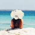 thumbnail image 5 of 56-58cm hat circumference women's straw hat summer ribbon flower sun hat sunscreen hat and straw bag set - Milky white, 5 of 5