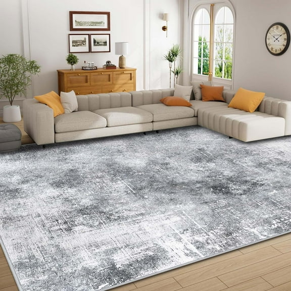 Bleum Cade 5x7 Area Rugs for Living Room,Soft Washable Non Slip Bedroom Rug,Modern Abstract Grey Dinning Room Large Carpet