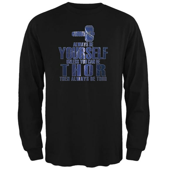 Always Be Yourself Thor Black Adult Long Sleeve T-Shirt - X-Large