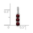 thumbnail image 3 of Auriga 14k White Gold 3-stone Garnet and Diamond Pendant for Women (L-16.3mm, W-3.6mm), 3 of 7