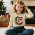 thumbnail image 5 of DISNIMO Christmas Snowman Printed Kids Crop Tops for Girls Long Sleeve Pullover Sweatshirts Soft Crew Neck Girls' Cropped Sweatshirt Fall Winter Outfits, 5 of 7