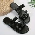thumbnail image 4 of BLTIBY Women's Flat Slides Sandals, Summer Slippers Comfortable Braided Strap Round Open Toe Casual Beach Shoes for Women Black 9.5, 4 of 7