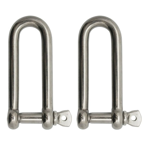 Extreme Max 3006.8209.2 BoatTector Stainless Steel Long D Shackle - 1/2", 2-Pack