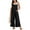 Black, variant on Women's 2025 Summer Cotton Linen Jumpsuits Casual Loose Sleeveless Split Wide Leg Pants Romper Overalls with Pockets