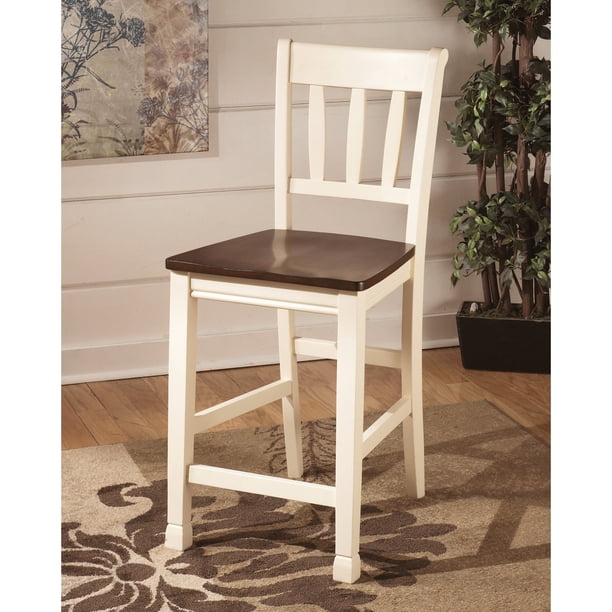 Signature Design By Ashley Whitesburg Barstool Brown Cottage White Set Of 2 Walmart Com Walmart Com