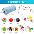 thumbnail image 2 of Semfri 21Pcs Cat Toys Kitten Toy Set Tunnel Interactive Cat Toys Folding Cat Tunnel Teasing Stick Cat Feather Fluffy Mouse Crinkle Balls For Kittens Bunnies Puppies, 2 of 8