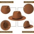 thumbnail image 5 of Yoyauz Unisex Panama Hat, Vintage Style Wide Brim Belt Buckle Felt Fedora Hat for Men Women, 5 of 6