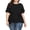 Black, variant on Womens Plus Size Solid Color Short Sleeve Belted Knot Front Blouse Casual Soft Breathable Lightweight Stretchy Summer Tees