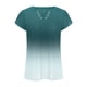 thumbnail image 3 of Fiudx Tops para Mujer Blusa de Camiseta de Manga Corta con Cuello En V y Estampado Degradado a La Moda para Mujer, 3 of 4
