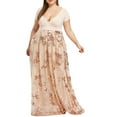 thumbnail image 2 of POINTERTECK Grande Taille pour Femme V-Cou à Manches Courtes Floral Paillettes Soirée Robe de Soirée en Maille, 2 of 6