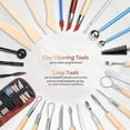 thumbnail image 3 of Polymer Clay Tools, Professional Quality Tools with High Quality Materials for Sculpting and Pottery, Smooth Wooden Handles for Comfortable Grip, Storage Bag Included, 30Pcs, 3 of 6