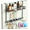 Grey tool hook, variant on Broom Holder Over The Door Over Door Broom and Mop Rack Over The Door Hooks Organizer With4 Slots & 3 Hooks 1 Storage Basket For Laundry Room, Garage, Closet, Kitchen Decor (grey)