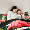 thumbnail image 5 of jejeloiu Pink Flamingo Bedding Comforter Set,Tropical Botanical Tree Twin Comforter Sets,White Black Stripes Bedding Set,Breathable Home Decor Reversible,2 Pieces, 5 of 8