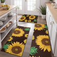 thumbnail image 2 of Brown Green Bud Sunflower Pattern Kitchen Rugs Sets Of 3,Kitchen Runner Rugs Non Skid Washable,Decorative Kitchen Floor Mats for Kitchen,Sink,Laundry,17"x30"+ 17"x47" + 17"x59", 2 of 6