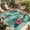 SeaGreen, variant on Tropical Outdoor Rug for Patio/Deck/Porch, Non-Slip Large Area Rug 5 x 8 Ft, Pink Floral Green Palm Leaf Aqua Watercolor Indoor Outdoor Rugs Washable Area Rugs, Reversible Camping Rug Carpet Runner