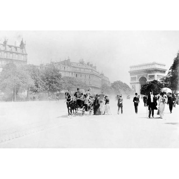 Paris Avenue Foch, C1895. /Nsummer Day On Avenue Foch. The Arc De Triomphe Is In The Background